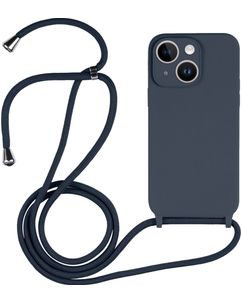 Mobigear Lanyard iPhone 15 Silikon Handykette - Dunkelblau