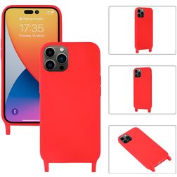 Mobigear Lanyard iPhone 14 Pro Max Silikon Handykette - Rot