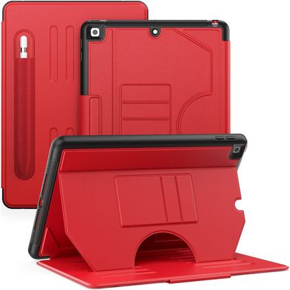 Mobigear Magnetic Folio iPad 9 (2021) Hülle Klapphülle + Stifthalter - Rot
