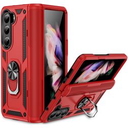 Mobigear Armor Ring Samsung Galaxy Z Fold 5 Hülle Hardcase Backcover Stoßfest mit Ringhalter - Rot