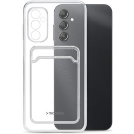 Mobilize Gelly Card Durchsichtig Samsung Galaxy A34 Hülle Flexibles TPU Backcover mit Kartenhalter - Transparent