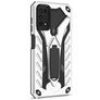 Mobigear Armor Stand Samsung Galaxy A03s Hülle Hardcase Backcover Stoßfest mit Ständer - Silber