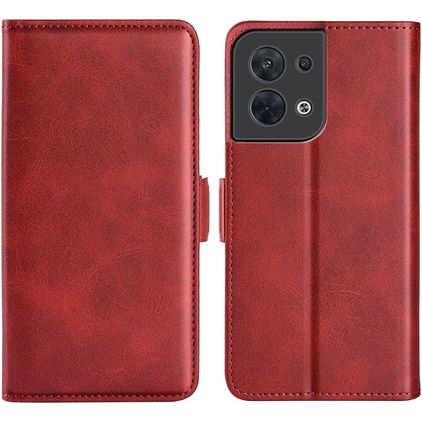 Mobigear Slim Magnet OPPO Reno 8 5G Hülle Klapphülle Geldbörse - Rot