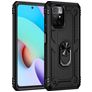 Mobigear Armor Ring Xiaomi Redmi 10 4G Hülle Hardcase Backcover Stoßfest mit Ringhalter - Schwarz
