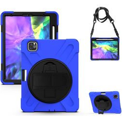 Mobigear SureGrip XGuard iPad Air 5 (2022) Hülle Kunststoff,Silikon Backcover + Stifthalter + Schulterträger + Ständer - Blau
