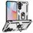 Mobigear Armor ring Samsung Galaxy A37 Hülle Hardcase Backcover Stoßfest mit Ringhalter - Silber