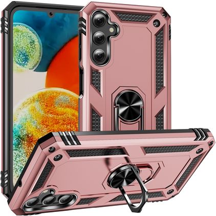Mobigear Armor Ring Samsung Galaxy A24 Hülle Hardcase Backcover Stoßfest mit Ringhalter - Roségold