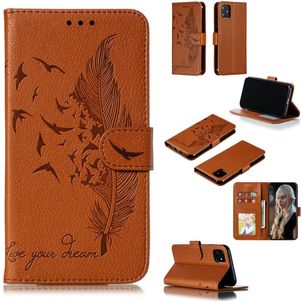 Mobigear Feather iPhone 11 Hülle Klapphülle Geldbörse - Braun