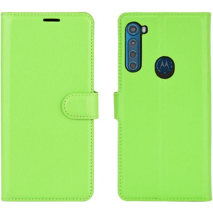 Mobigear Classic Motorola One Fusion Plus Hülle Klapphülle Geldbörse - Grün