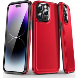 Mobigear Slim Armor iPhone 15 Pro Max Hülle Hardcase Backcover Stoßfest - Rot