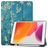Mobigear Tri-Fold Gel iPad 9 (2021) Hülle TPU,Kunstleder Klapphülle + Stifthalter - Mandelblüten