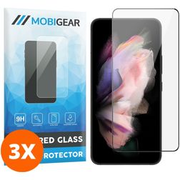 Mobigear Premium Samsung Galaxy S23 Panzerglas Gehärtetes Glas Displayschutz - Hüllenfreundlich - Schwarz (3er Pack)