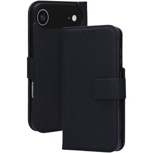 Mobiparts Wallet iPhone Air MagSafe Hülle Echtes Leder Klapphülle Geldbörse - Schwarz
