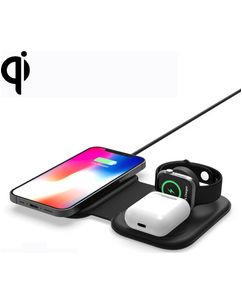 Mobigear Magnetic Folding 3in1 es Ladegerät Qi Wireless 15W - Schwarz