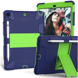 Mobigear ShieldStand iPad 7 (2019) Hülle Kunststoff,Silikon Backcover + Stifthalter + Ständer - Blau / Grün