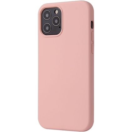 Mobigear Rubber Touch iPhone 12 Pro Silikon Hülle Backcover - Sakura Pink