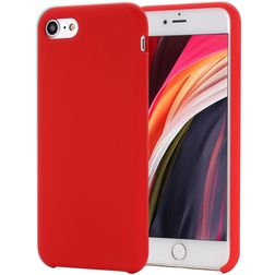 Mobigear Rubber Touch iPhone SE (2022) Silikon Hülle Backcover - Rot