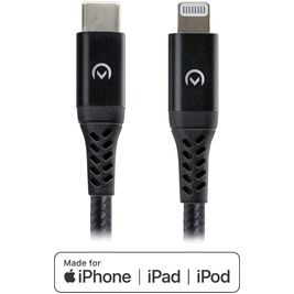 Mobilize Strong Nylon USB-C auf Apple Lightning MFI Kabel 2 Meter - Schwarz