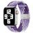 Mobigear Braided Nylon Apple Watch Armband Klappschließe - 49/46/45/44 mm - Weiß / Lila