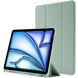 Mobigear Tri-Fold Gel iPad Air 11 Zoll (2026) Hülle TPU,Kunstleder Klapphülle + Stifthalter - Grün