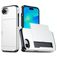 Mobigear Card iPhone 16e Hülle Hardcase Backcover Stoßfest mit Kartenhalter - Weiß