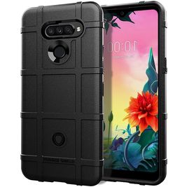 Mobigear Rugged Shield LG K50s Hülle Flexibles TPU Backcover Stoßfest - Schwarz
