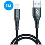 Mobigear Nylon USB-A auf Apple Lightning Kabel 1 Meter - Schwarz