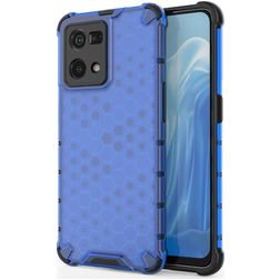 Mobigear Honeycomb OPPO Reno 7 4G Hülle Hardcase Backcover Stoßfest - Blau