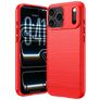 Mobigear Brushed Slim iPhone 18 Pro Max Hülle Flexibles TPU Backcover - Rot
