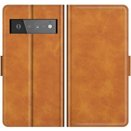 Mobigear Slim Magnet Google Pixel 6 Pro Hülle Klapphülle Geldbörse - Cognac