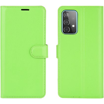 Mobigear Classic Samsung Galaxy A52 Hülle Klapphülle Geldbörse - Grün