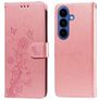 Mobigear Flowers Samsung Galaxy S26 Plus Hülle Klapphülle Geldbörse - Roségold