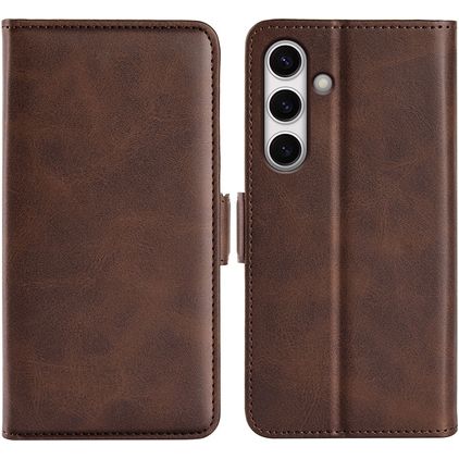 Mobigear Slim Magnet Samsung Galaxy S24 FE Hülle Klapphülle Geldbörse - Braun