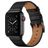 Mobigear Firenze Leder Apple Watch Armband Dornschließe - 49/46/45/44 mm - Schwarz