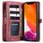 Caseme 008 iPhone 12 Pro Hülle Abnehmbare 2in1 Klapphülle Geldbörse - Rot