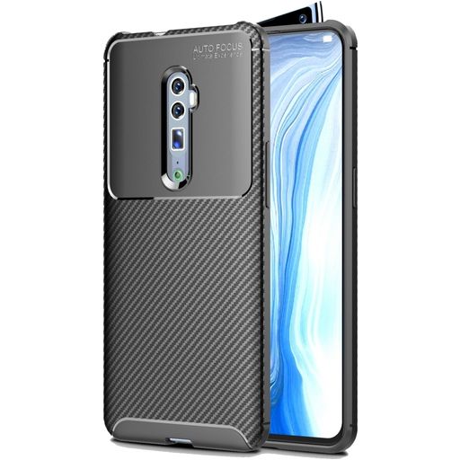 Mobigear Racing OPPO Reno2 Hülle Flexibles TPU Backcover - Schwarz