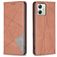 Mobigear Rhombus Slim Motorola Moto G54 Hülle Klapphülle - Braun