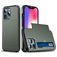 Mobigear Card iPhone 13 Pro Hülle Hardcase Backcover Stoßfest mit Kartenhalter - Armeegrün