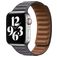 Mobigear Bumpy Leder Apple Watch Armband Magnetverschluss - 49/46/45/44 mm - Grau