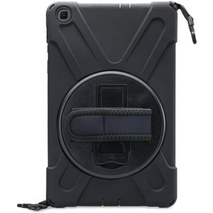Xccess Survivor All-round Samsung Galaxy Tab S6 Lite Hülle Kunststoff,Silikon Backcover + Schulterträger + Ständer - Schwarz