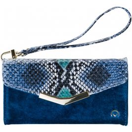 Mobilize Gelly Velvet iPhone X Hülle Abnehmbare 2in1 Clutch - Royal Blue Snake