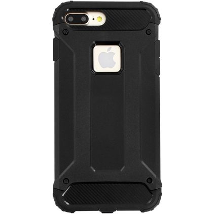 Mobiparts Rugged Shield iPhone 8 Plus Hülle Hardcase Backcover Stoßfest - Schwarz