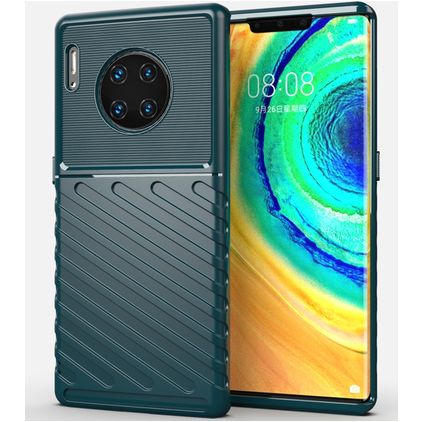 Mobigear Groove Huawei Mate 30 Pro Hülle Flexibles TPU Backcover - Grün
