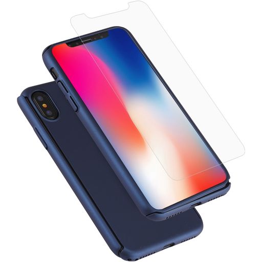 Mobigear TriGuard iPhone X Hülle Hardcase Backcover - Dunkelblau