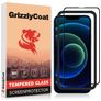 GrizzlyCoat Easy Fit iPhone 13 Pro Panzerglas Gehärtetes Glas Displayschutz - Hüllenfreundlich + Applikator - Schwarz