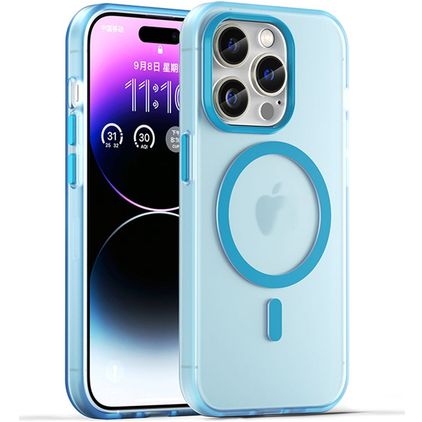 Mobigear Shockproof iPhone 16 Pro Max MagSafe Hülle Flexibles TPU Backcover - Blau