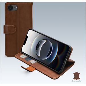 Mobilize Wallet iPhone 16e Hülle Echtes Leder Klapphülle Geldbörse - Braun