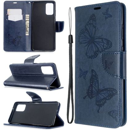 Mobigear Butterfly Samsung Galaxy S20 Plus Hülle Klapphülle Geldbörse - Blau