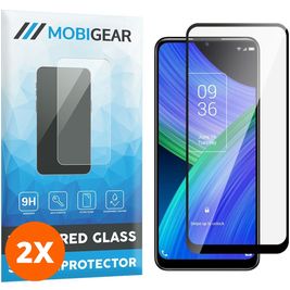 Mobigear Premium TCL 20 R 5G Panzerglas Gehärtetes Glas Displayschutz - Hüllenfreundlich - Schwarz (2er Pack)