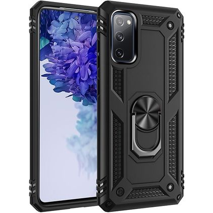 Mobigear Armor Ring Samsung Galaxy S20 FE Hardcase Backcover Shockproof mit Ringhalter - Schwarz